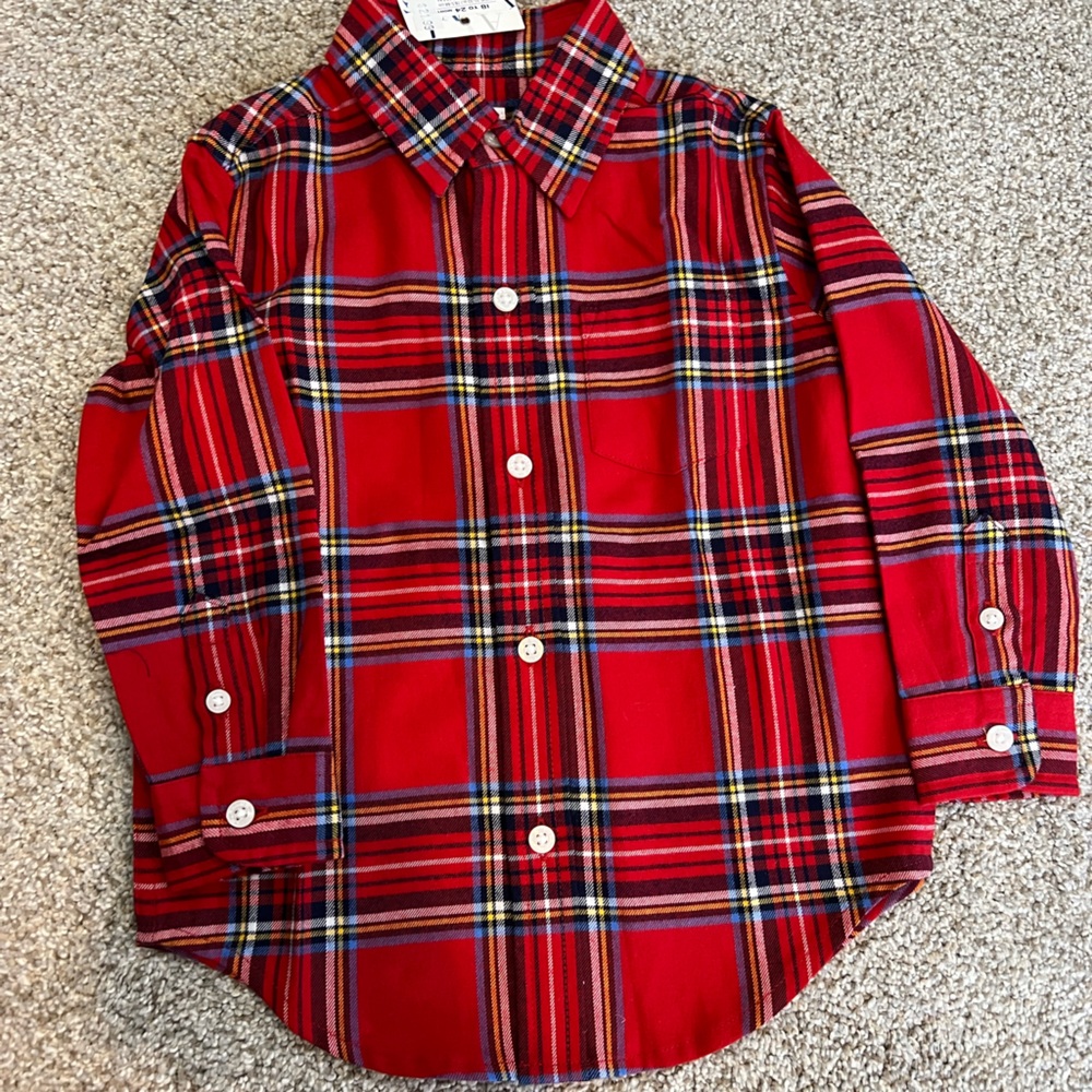 Janie and Jack holiday plaid 18/24